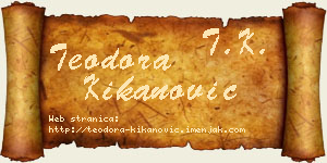 Teodora Kikanović vizit kartica